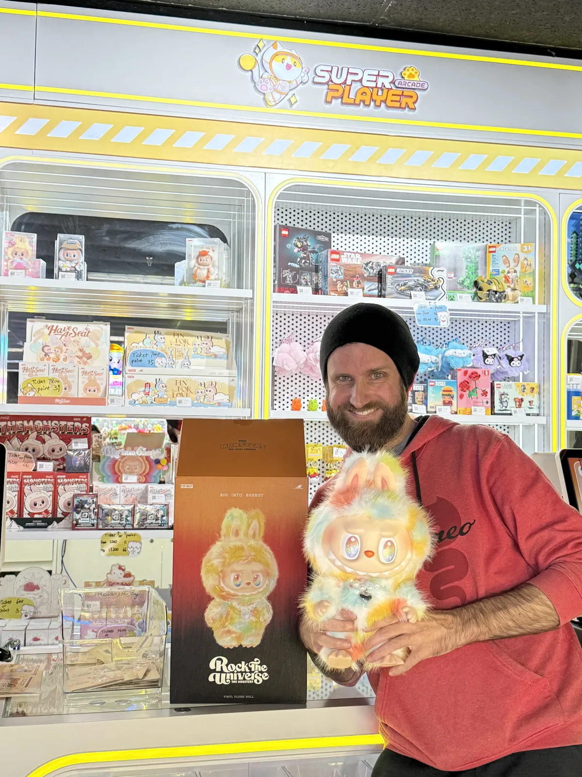 Claw machine win moment