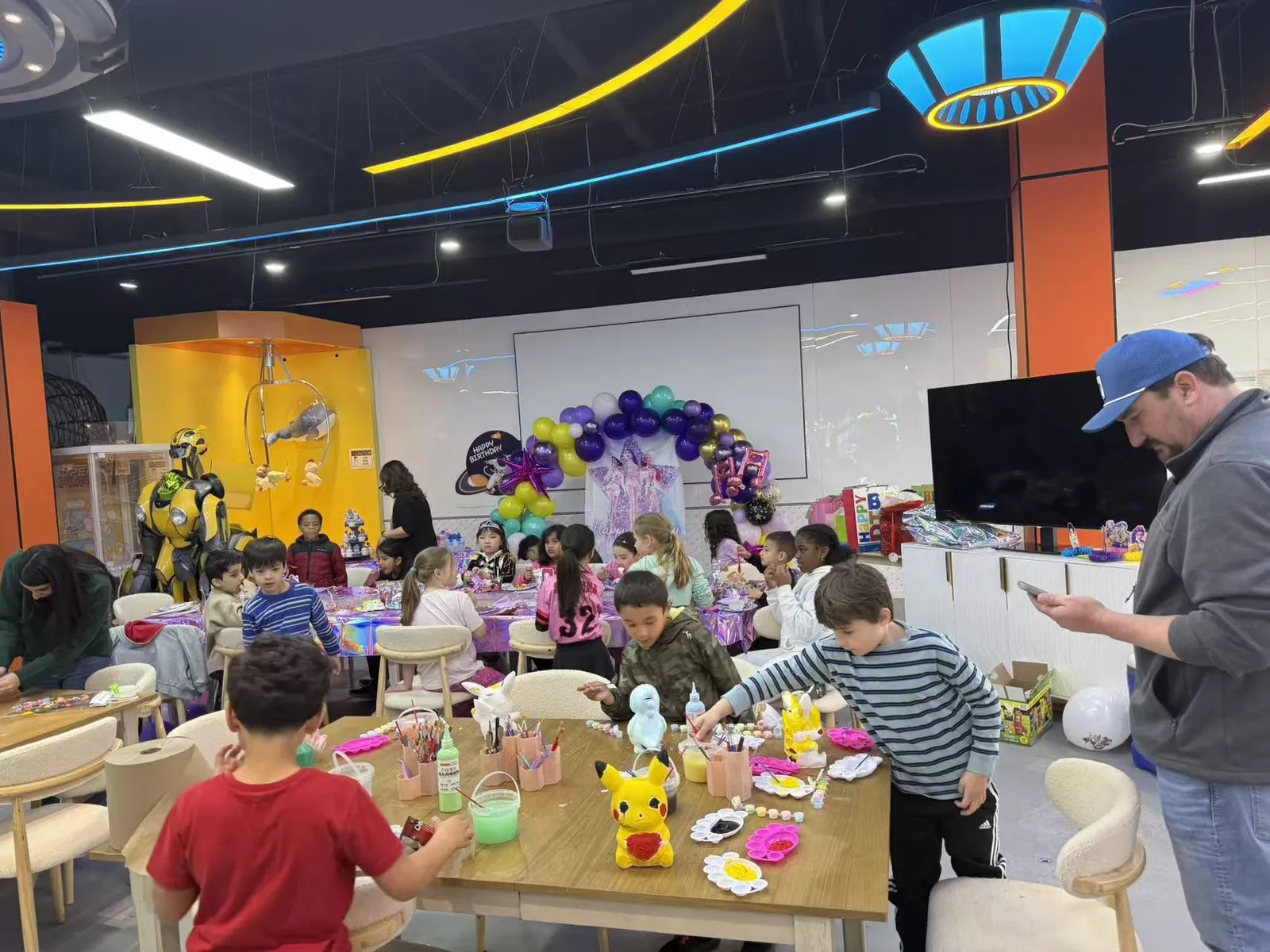 Corporate team day crafting and laughing